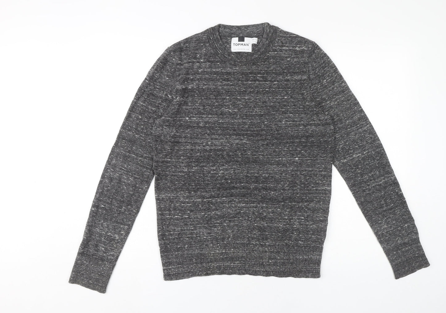 Topman Mens Grey XS Crew Neck Knit Pullover Jumper