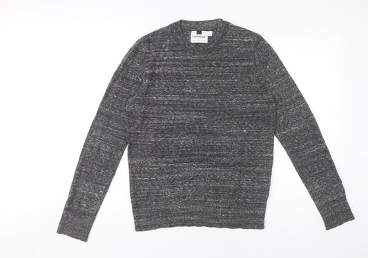 Topman Mens Grey XS Crew Neck Knit Pullover Jumper
