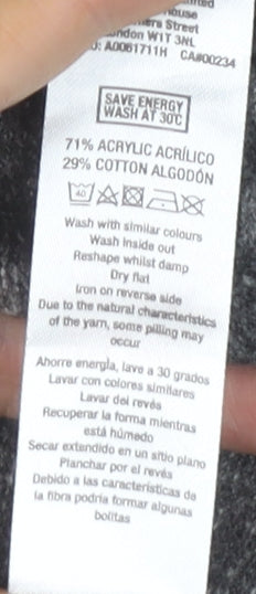 Topman Mens Grey XS Crew Neck Knit Pullover Jumper