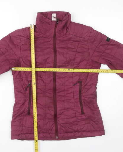 Decathlon Womens Purple M Puffer Jacket Lightweight Quilted Mid Length