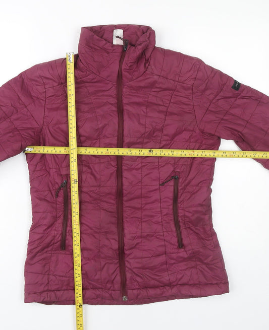 Decathlon Womens Purple M Puffer Jacket Lightweight Quilted Mid Length