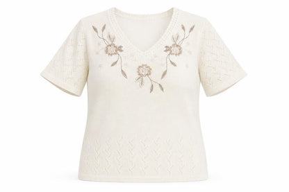 Womens UK Size 14 Damart Ivory Basic T-Shirt