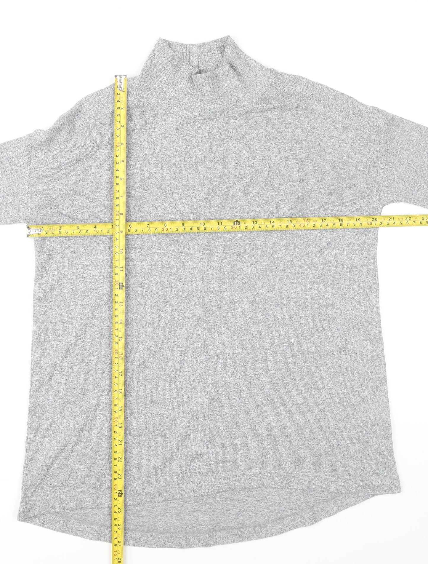 Marks and Spencer Women’s Grey Size 8 Roll Neck Tunic Jumper