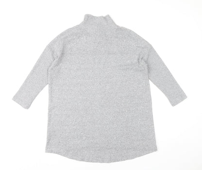 Marks and Spencer Women’s Grey Size 8 Roll Neck Tunic Jumper
