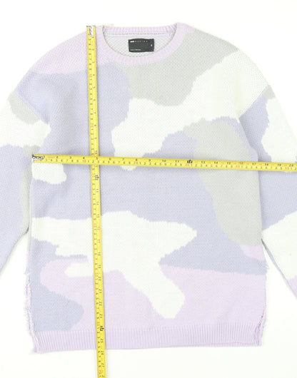 ASOS DESIGN Womens XS Multicoloured Camouflage Crew Neck Pullover Jumper