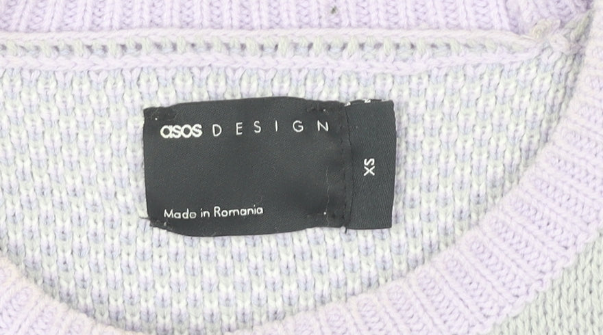 ASOS DESIGN Womens XS Multicoloured Camouflage Crew Neck Pullover Jumper