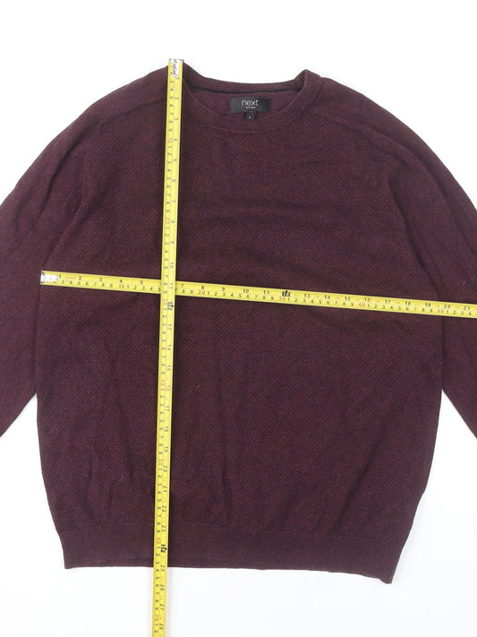 Next Men’s Purple Cotton Blend Jumper L Crew Neck Long Sleeve