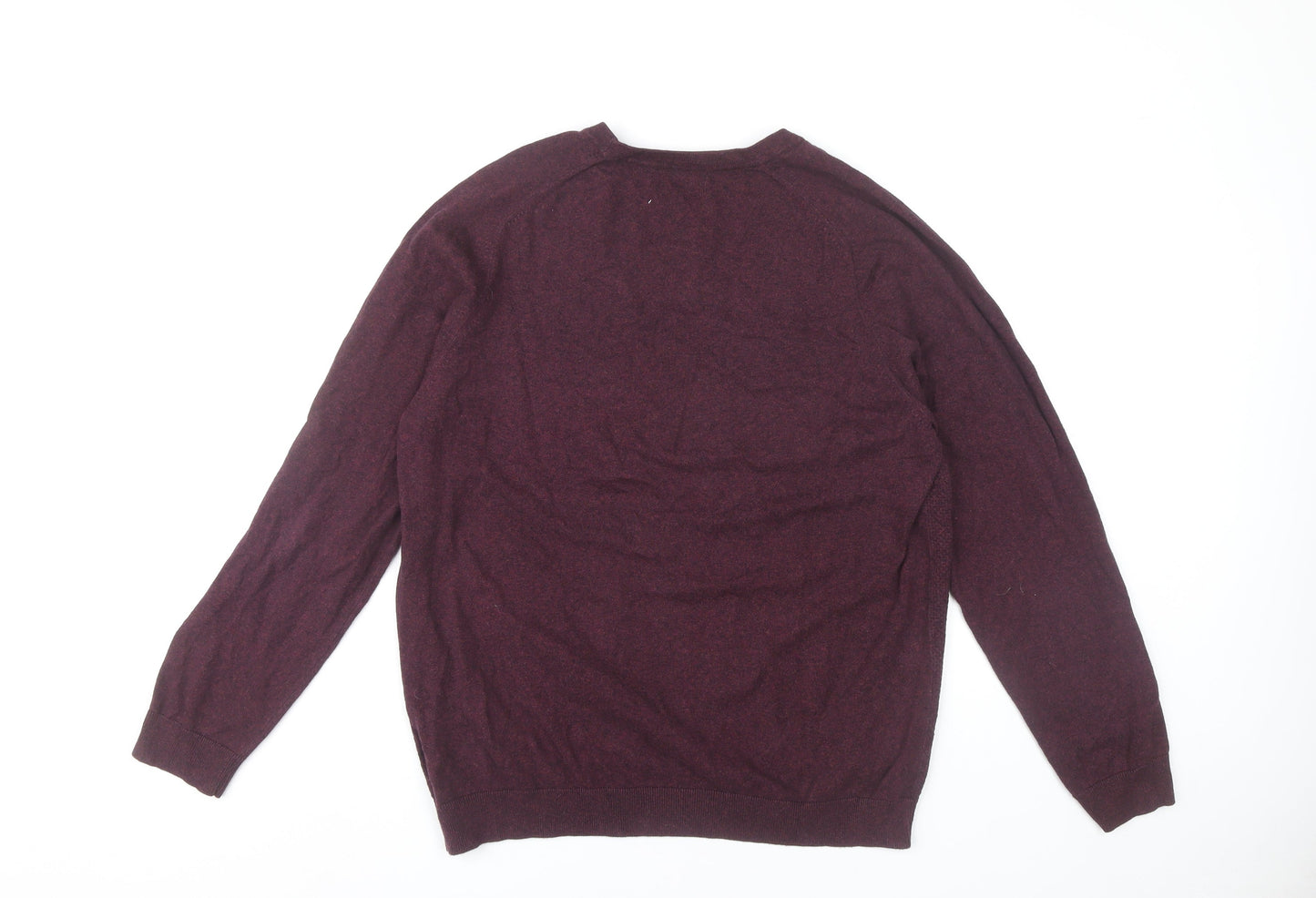 Next Men’s Purple Cotton Blend Jumper L Crew Neck Long Sleeve