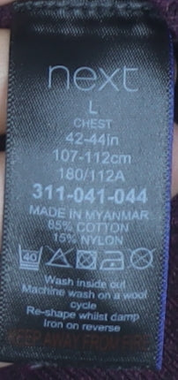 Next Men’s Purple Cotton Blend Jumper L Crew Neck Long Sleeve