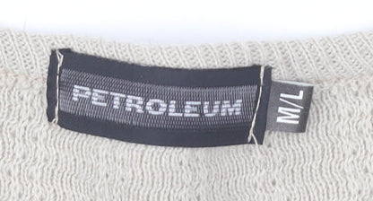 Petroleum Men’s Beige Knit Pullover Jumper M Crew Neck Short Sleeve