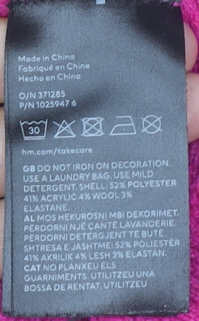 H&M Women’s Pink Beaded Crew Neck Pullover Jumper Size 12