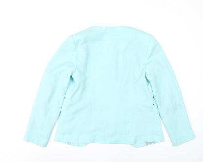 M&Co Women’s Blue Open Front Blazer Jacket Size 12