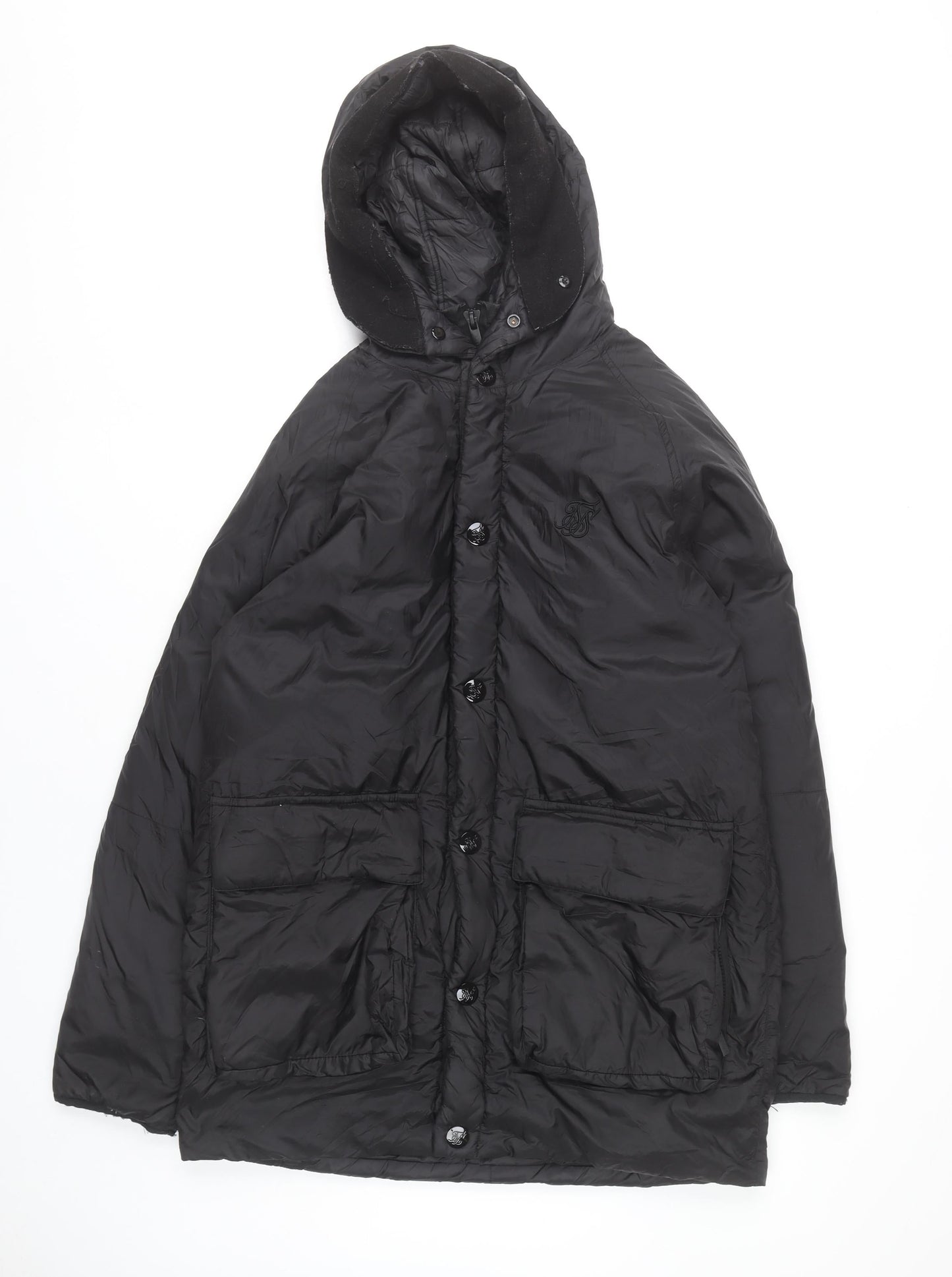 Mens UK Size M SikSilk Black Puffer Jacket