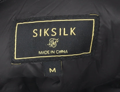 Mens UK Size M SikSilk Black Puffer Jacket
