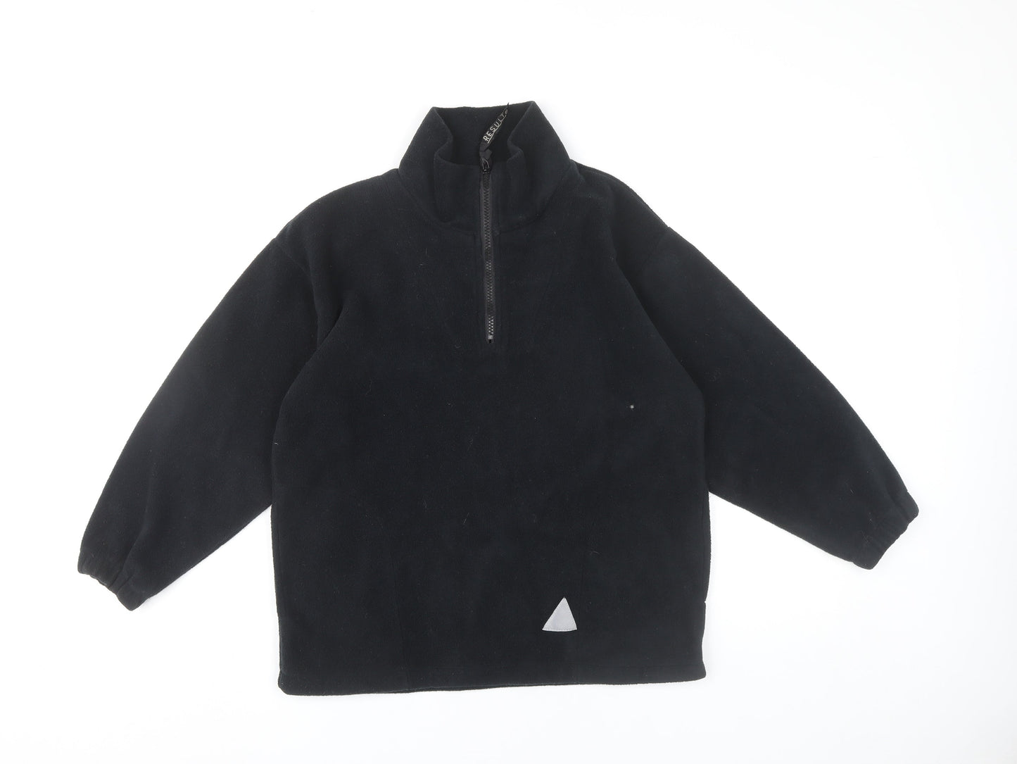 Result Womens Black Fleece Sweatshirt M 8/10 1/4 Zip Pullover