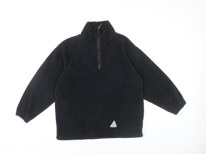 Result Womens Black Fleece Sweatshirt M 8/10 1/4 Zip Pullover