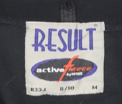 Result Womens Black Fleece Sweatshirt M 8/10 1/4 Zip Pullover