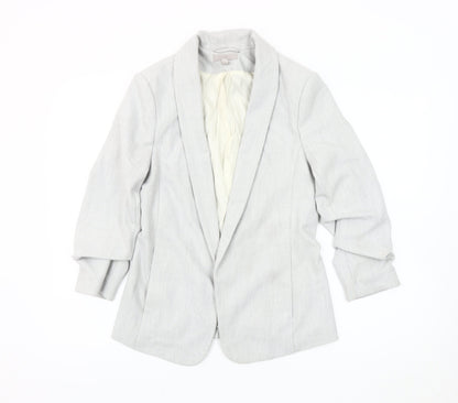H&M Women’s Grey Shawl Lapel Blazer Size 10 Regular Fit