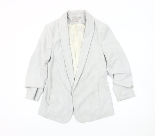 H&M Women’s Grey Shawl Lapel Blazer Size 10 Regular Fit