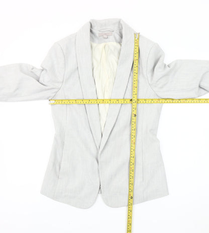 H&M Women’s Grey Shawl Lapel Blazer Size 10 Regular Fit