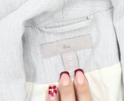 H&M Women’s Grey Shawl Lapel Blazer Size 10 Regular Fit