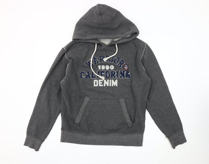 MGL Mens Grey Pullover Hoodie XL Embroidered Logo Casual Sweatshirt