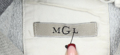 MGL Mens Grey Pullover Hoodie XL Embroidered Logo Casual Sweatshirt