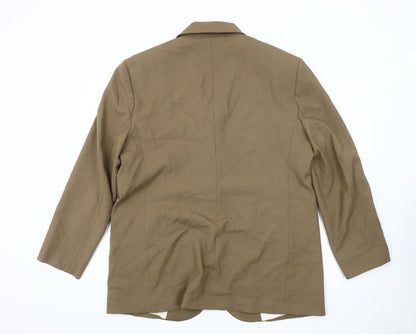 Zara Women Brown Regular Fit Blazer Jacket Size XL Single-Breasted