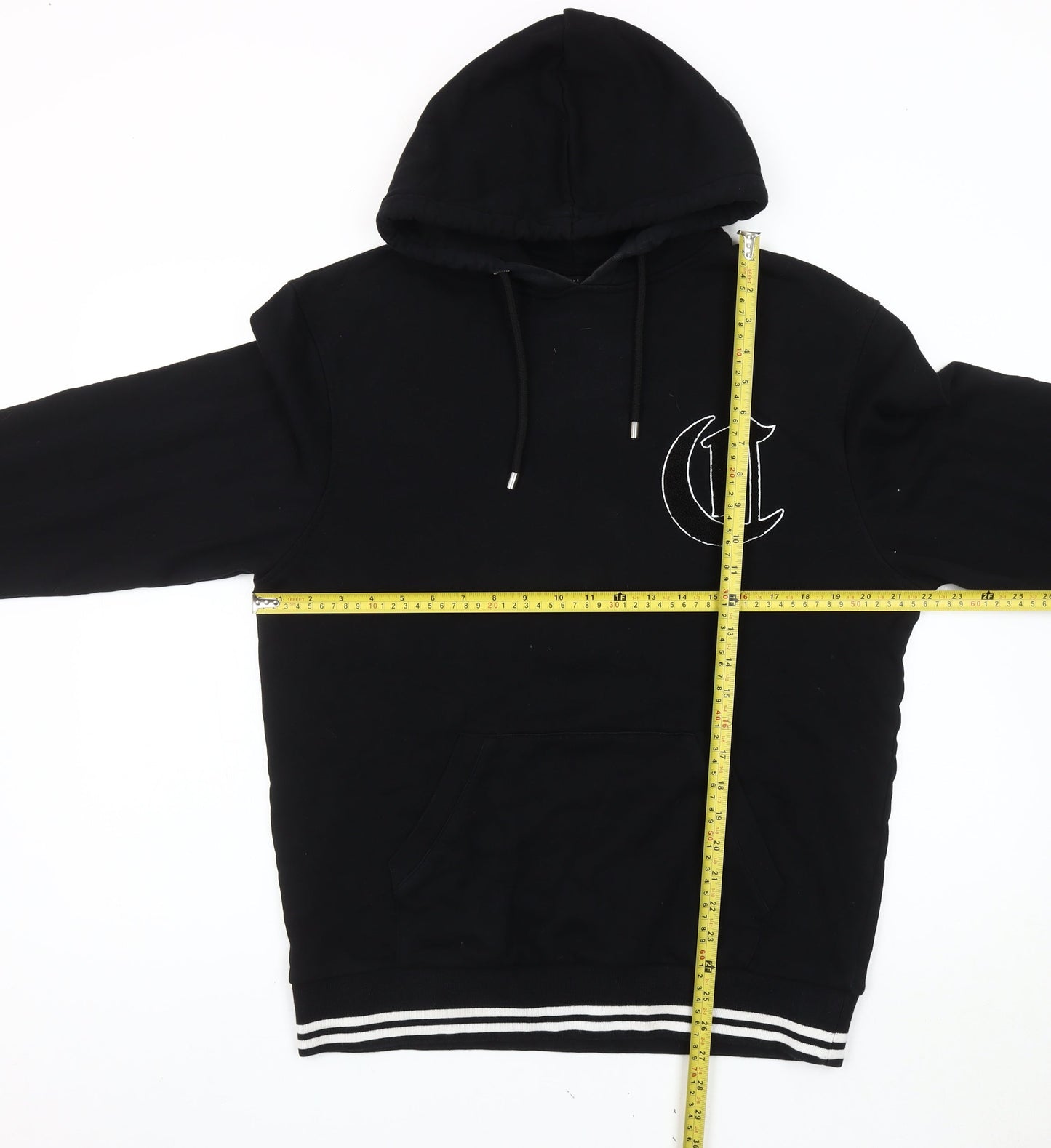 The Couture Club Mens Black Pullover Hoodie Size M Embroidered Logo