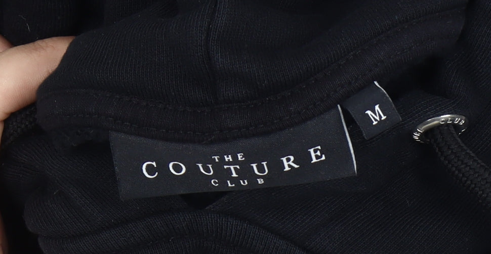 The Couture Club Mens Black Pullover Hoodie Size M Embroidered Logo