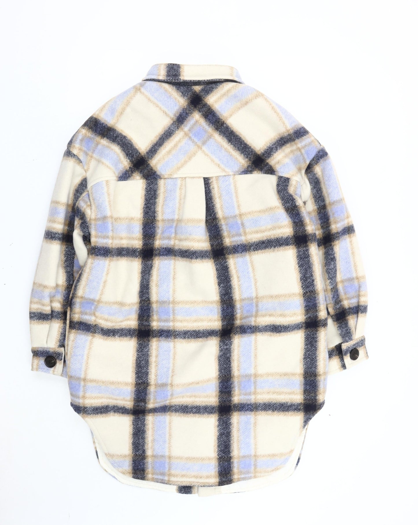 Primark Women’s Beige Blue Check Shacket Jacket Size 10/12