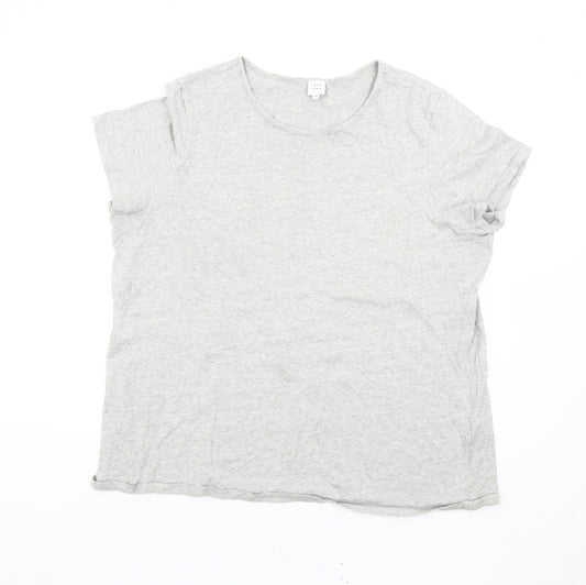 John Lewis Women Grey Size 18 Basic Cotton Short Sleeve T-Shirt