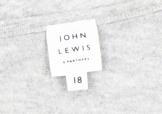 Womens UK Size 18 John Lewis Grey Basic T-Shirt