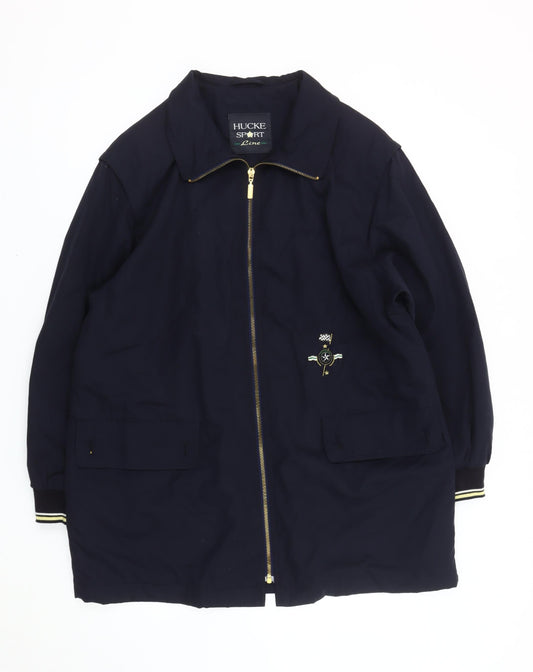 Hucke Sport Line Women’s Blue Cotton Mid-Length Jacket Size 12