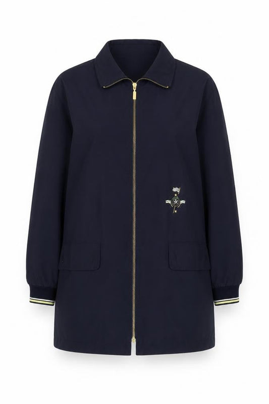 Hucke Sport Line Women’s Blue Cotton Mid-Length Jacket Size 12