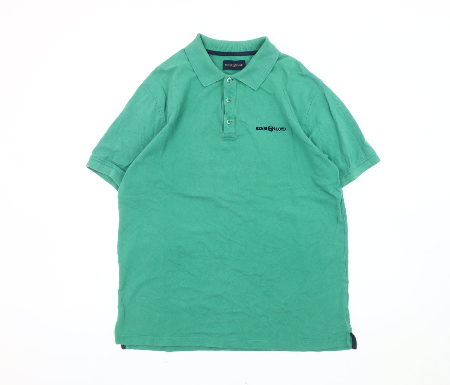 Henri Lloyd Men's Green Polo Shirt M Short Sleeve Cotton