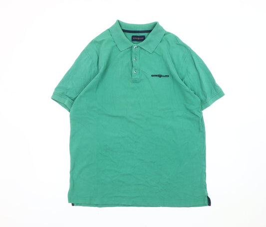 Henri Lloyd Men's Green Polo Shirt M Short Sleeve Cotton