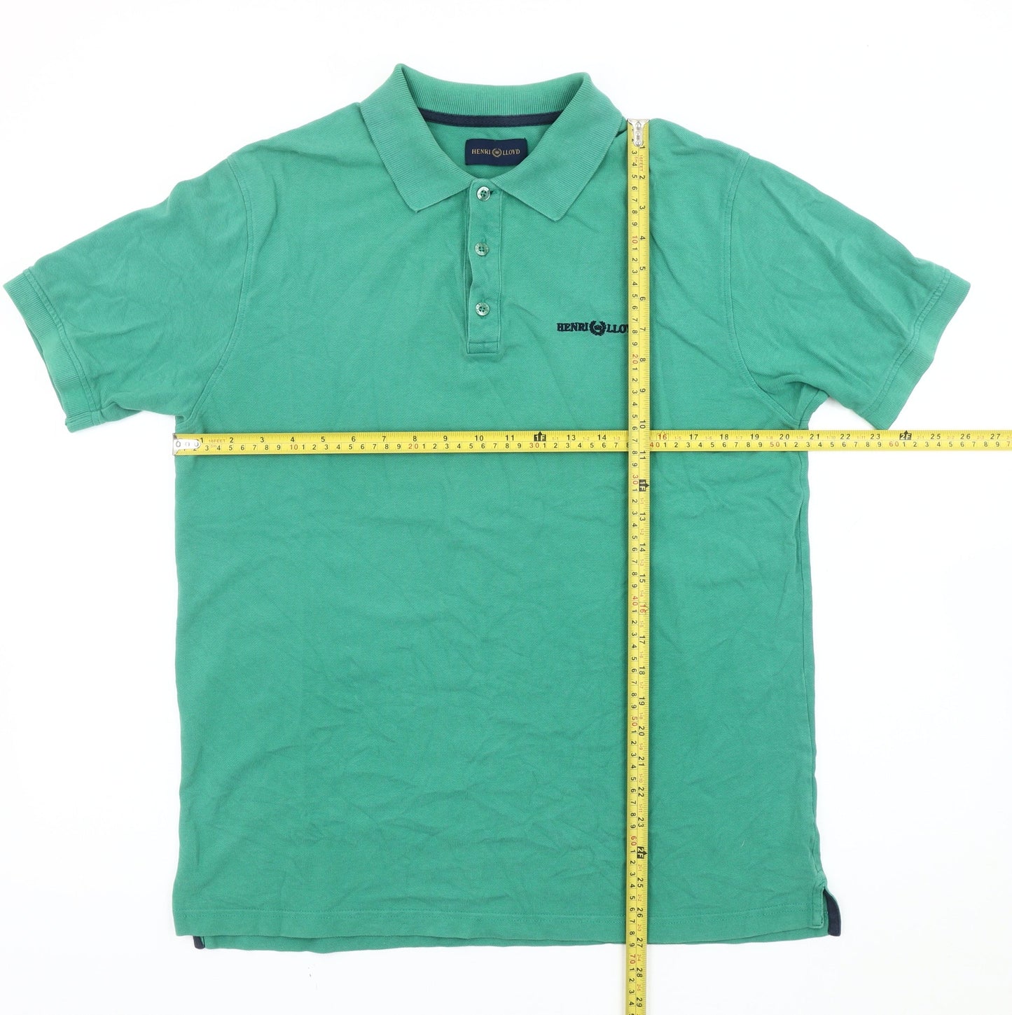 Henri Lloyd Men's Green Polo Shirt M Short Sleeve Cotton