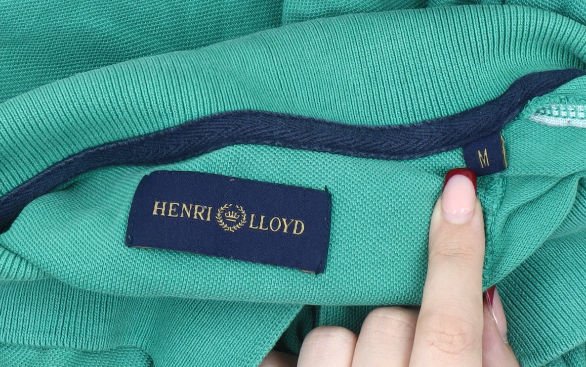 Henri Lloyd Men's Green Polo Shirt M Short Sleeve Cotton