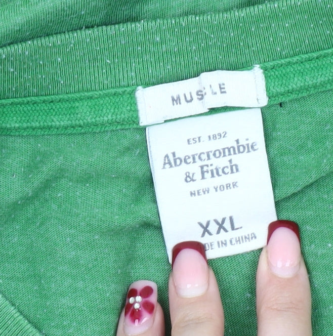 Abercrombie & Fitch Men’s Green 2XL Muscle Fit Graphic T-Shirt