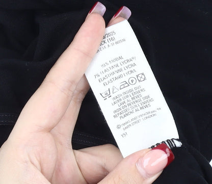 Marks & Spencer Women's Black Long Sleeve Bodysuit Size 16