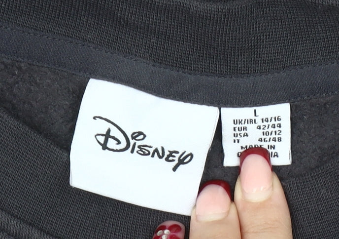 Womens UK Size L Disney Black Pullover Sweatshirt