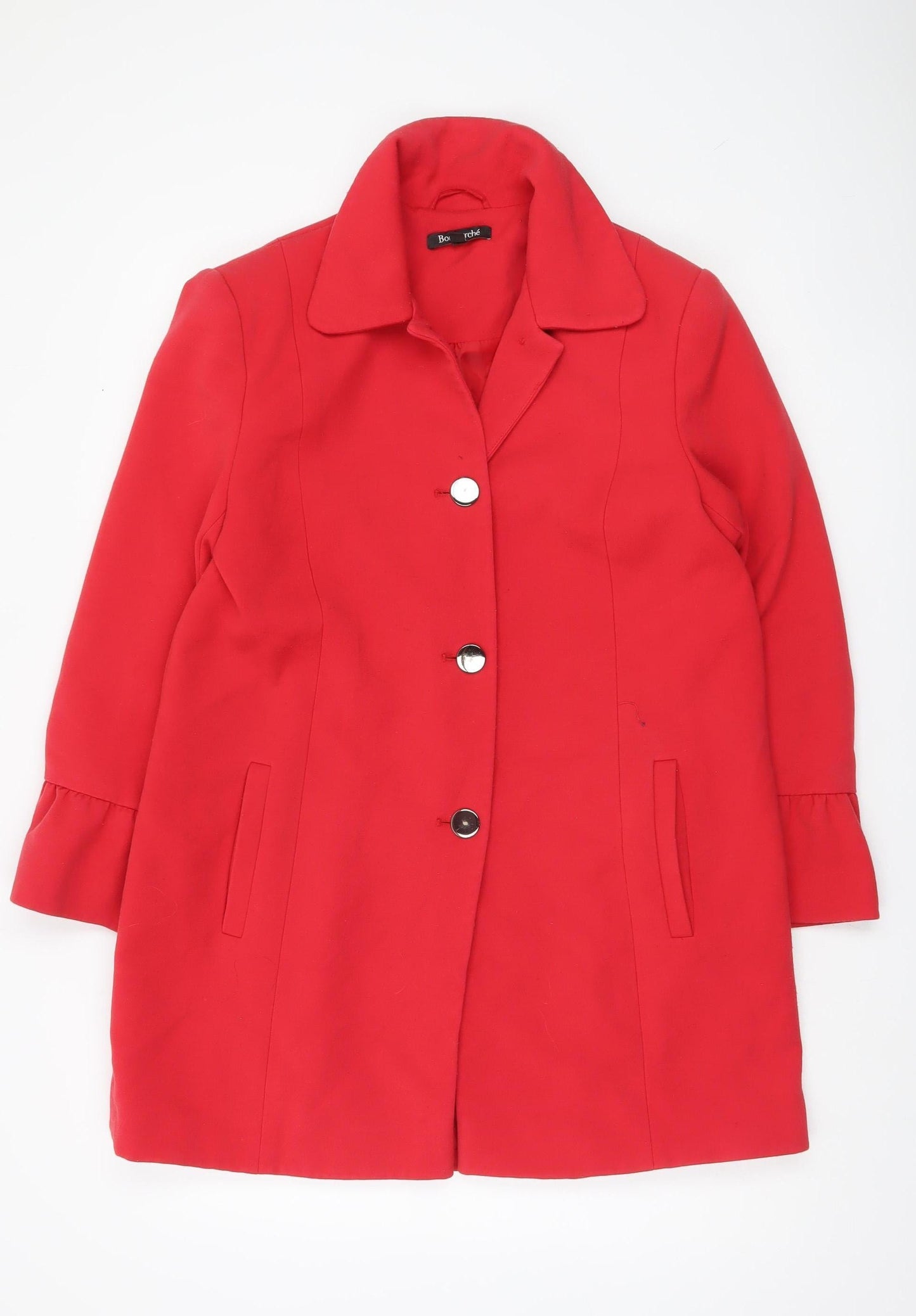 Womens UK Size 12 Bonmarché Red Overcoat