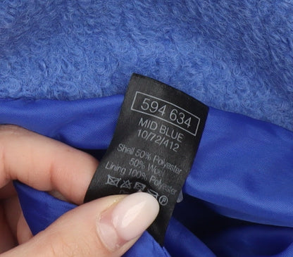 M&Co Women’s Blue Wool Blend Mid-Length Overcoat Size 10