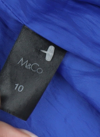 M&Co Women’s Blue Wool Blend Mid-Length Overcoat Size 10