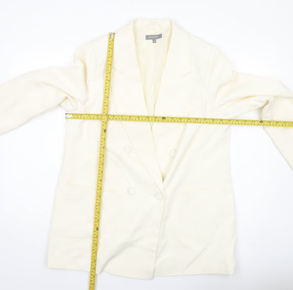 Principles Women Ivory Size 14 Double-Breasted Blazer Jacket