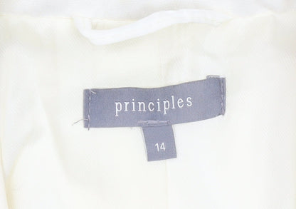 Principles Women Ivory Size 14 Double-Breasted Blazer Jacket