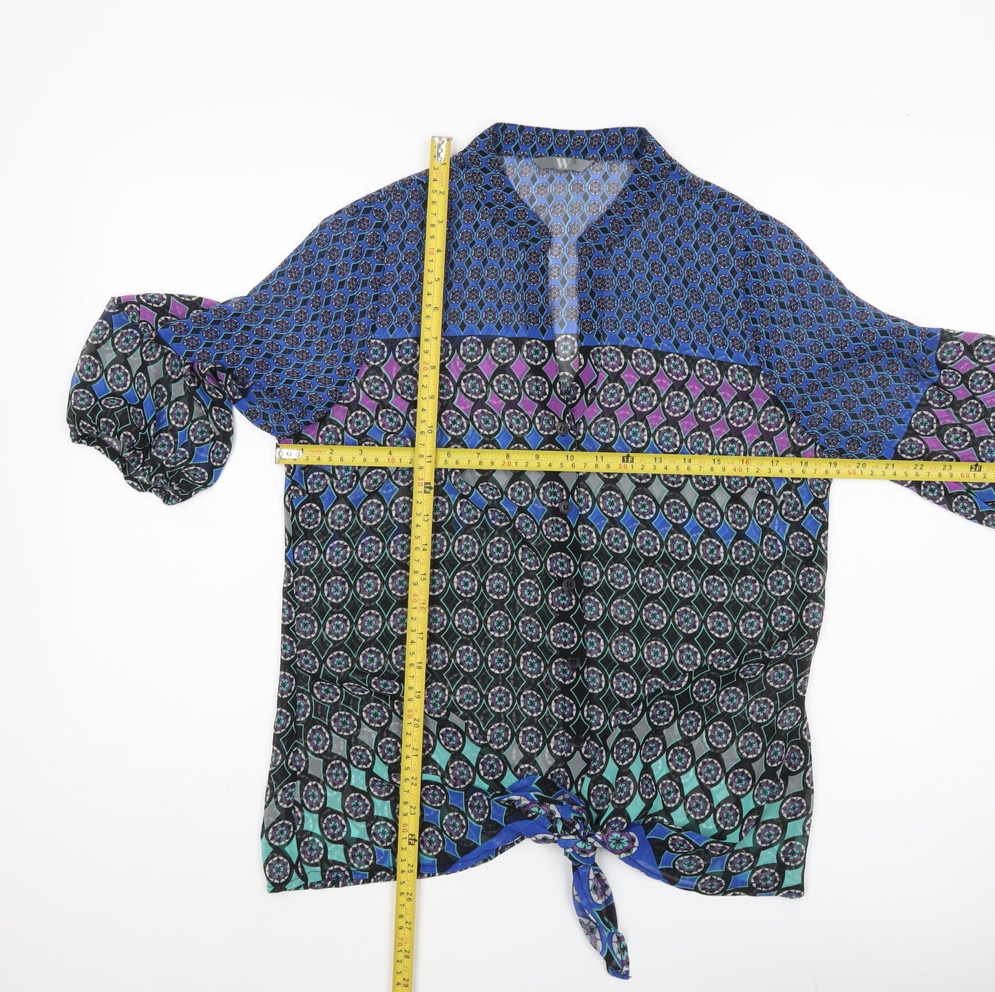 Womens UK Size 10 BHS Multicoloured Tunic Blouse