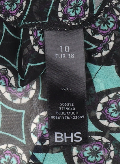 Womens UK Size 10 BHS Multicoloured Tunic Blouse