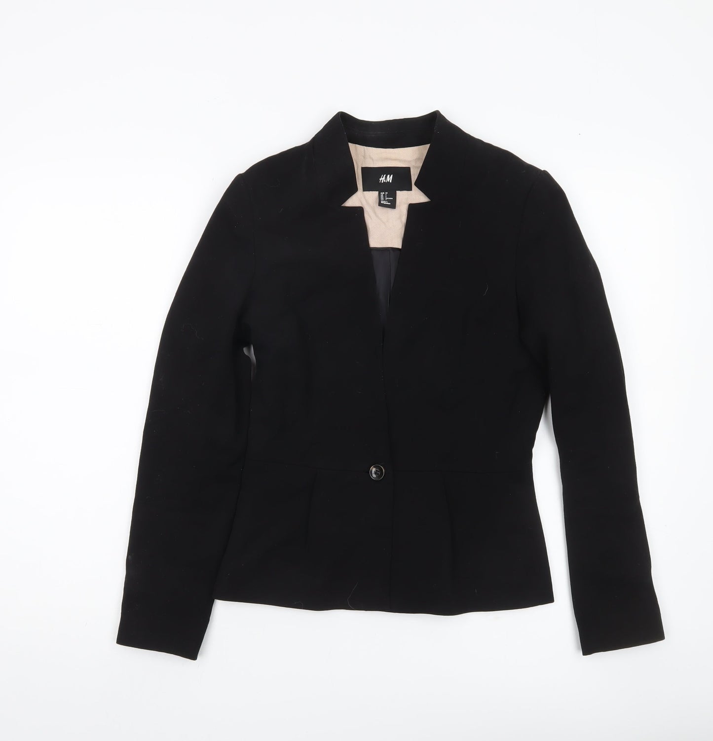 H&M Women's Black Tailored Blazer Size 6 One Button Jacket